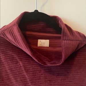 a .new day Wine Corduroy Mockneck Pullover